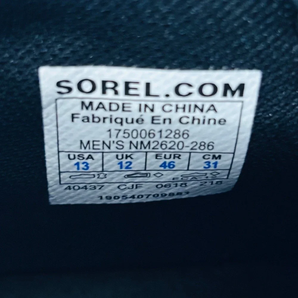 Sorel Madson Hiker Waterproof Outdoor Boots Mens 13 Elk Black NM2620-286 Leather